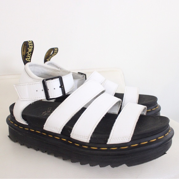 Dr. Martens Shoes - Dr. Martens Blaire White Platform Sandals